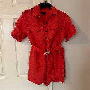 Banana Republic Linen Short Romper Red Size XSP